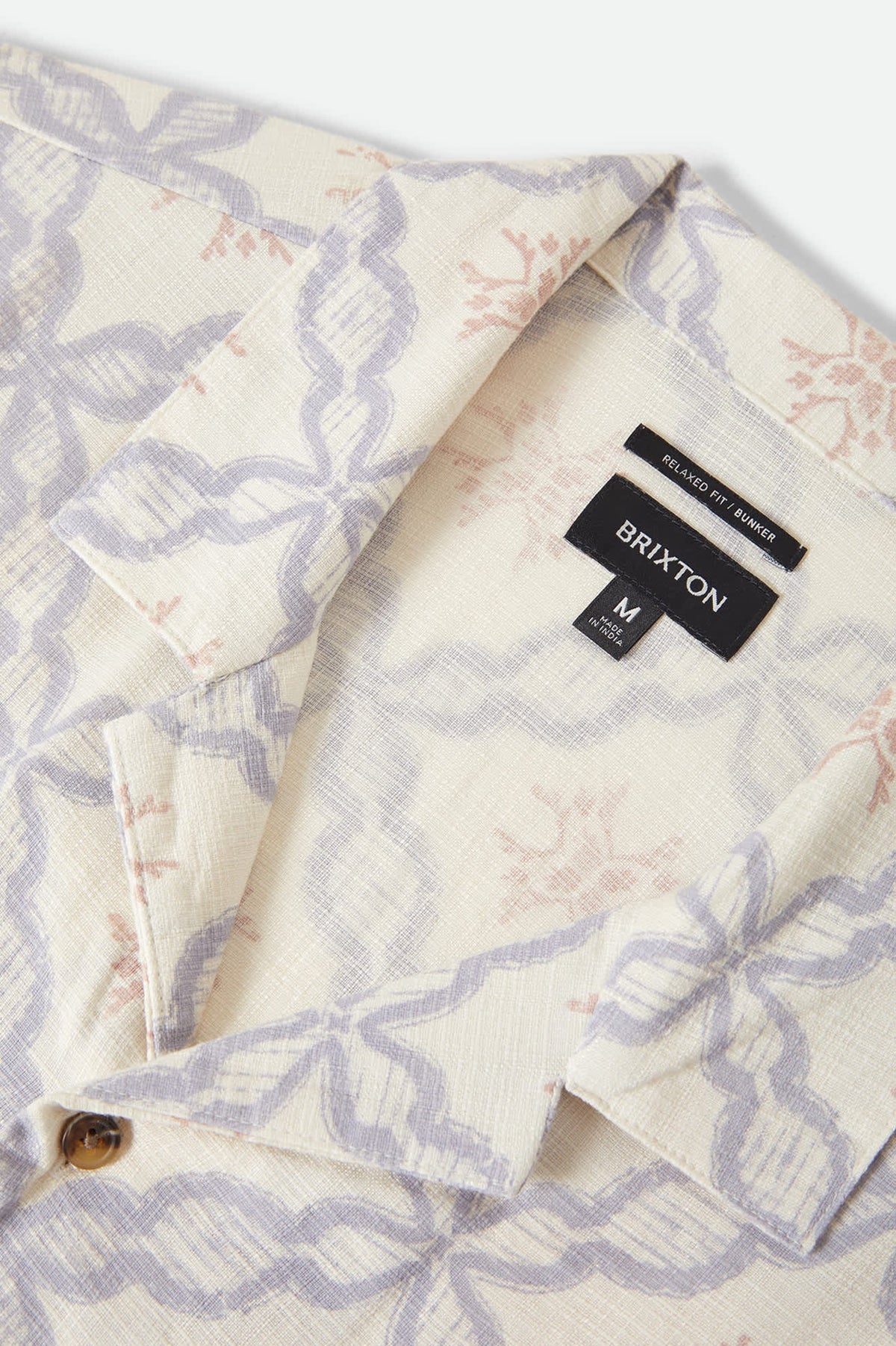 Brixton Bunker Slub SS Shirt Off White/Blue Tile