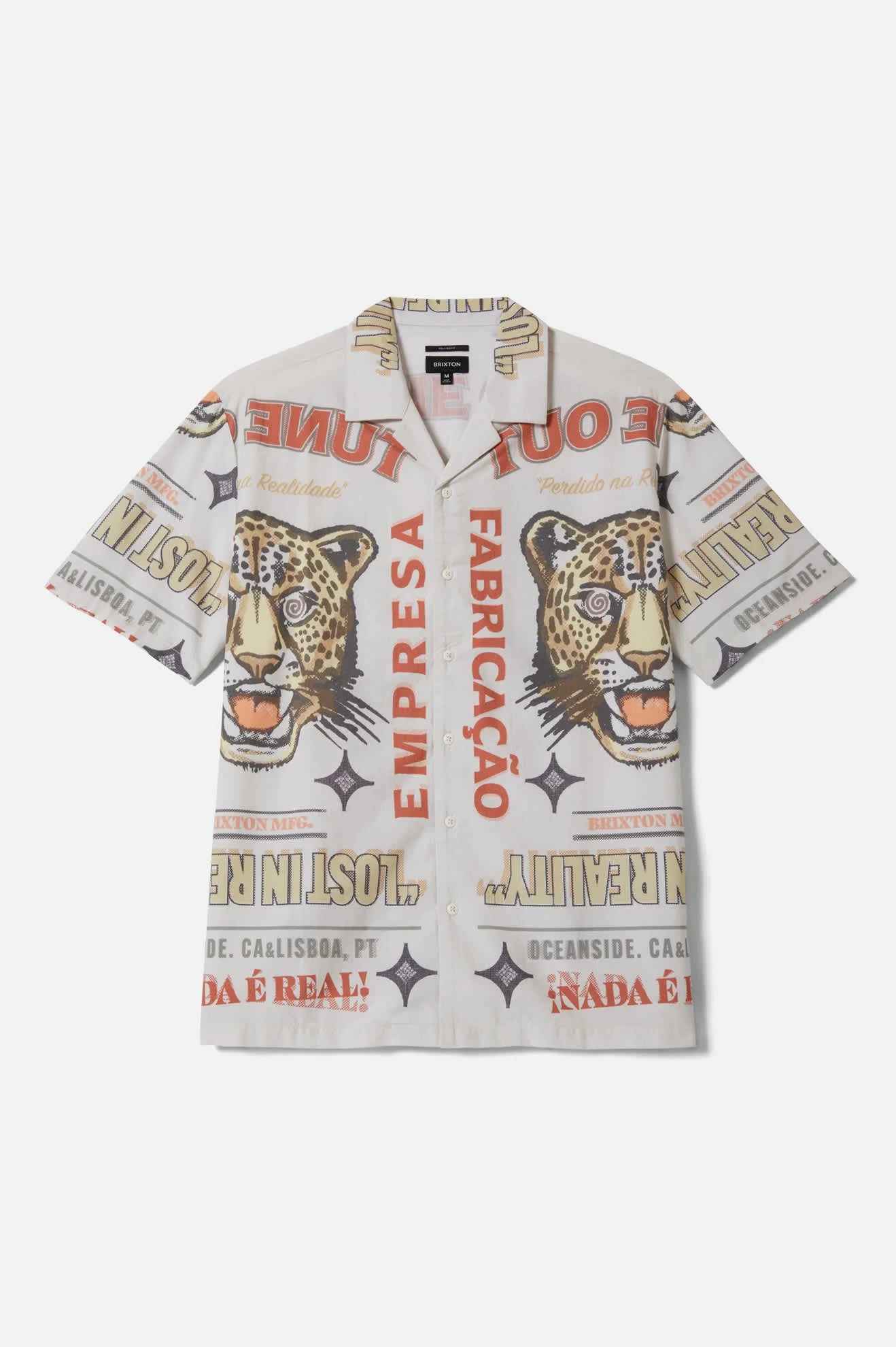 Brixton Getaway Camp Collar SS Shirt Lost In Reality Print