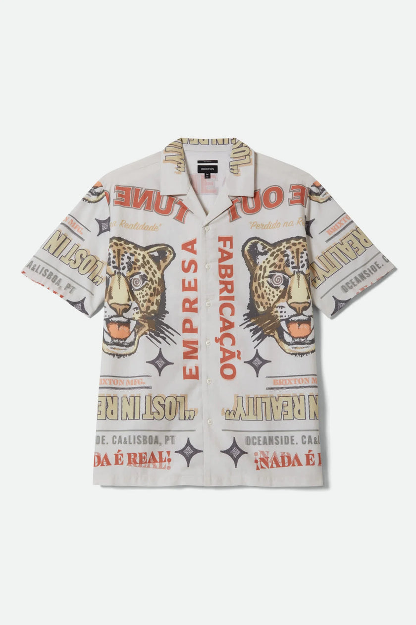 Brixton Getaway Camp Collar SS Shirt Lost In Reality Print