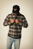 Brixton Builders Bowery Stretch LS Flannel Black/Cinder Grey