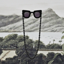 Load image into Gallery viewer, Rosette Beaded Glasses Chain Black
