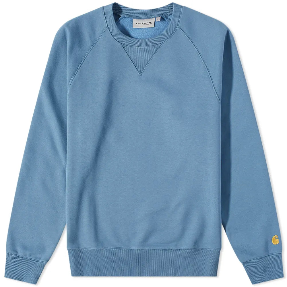 Carhartt WIP Chase Sweat Icy Blue/Gold