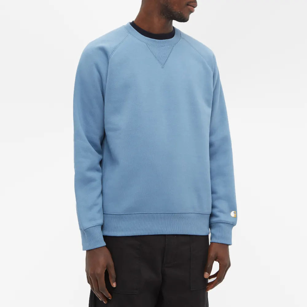 Carhartt WIP Chase Sweat Icy Blue/Gold
