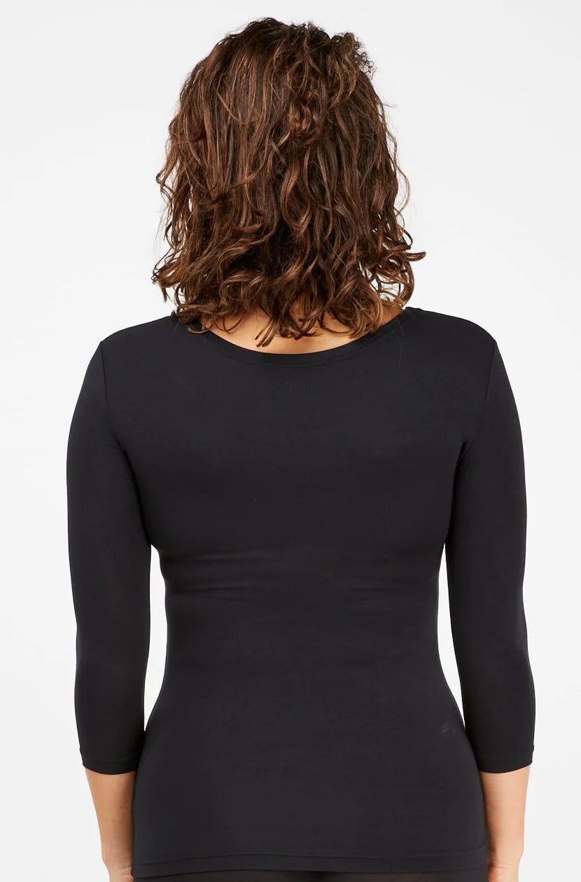 Tani Scoop 3/4 Sleeve Tee 79245 Black