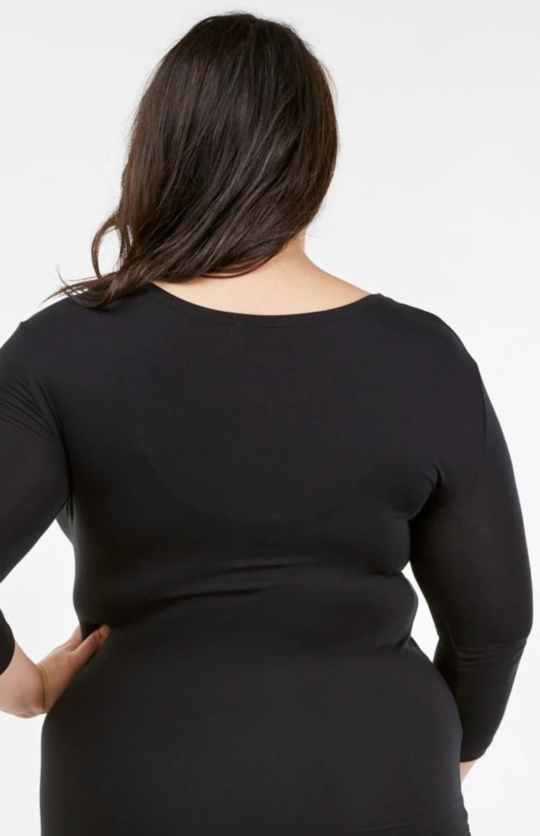 Tani Scoop 3/4 Sleeve Tee 79245 Black