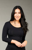 Tani Scoop 3/4 Sleeve Tee 79245 Black