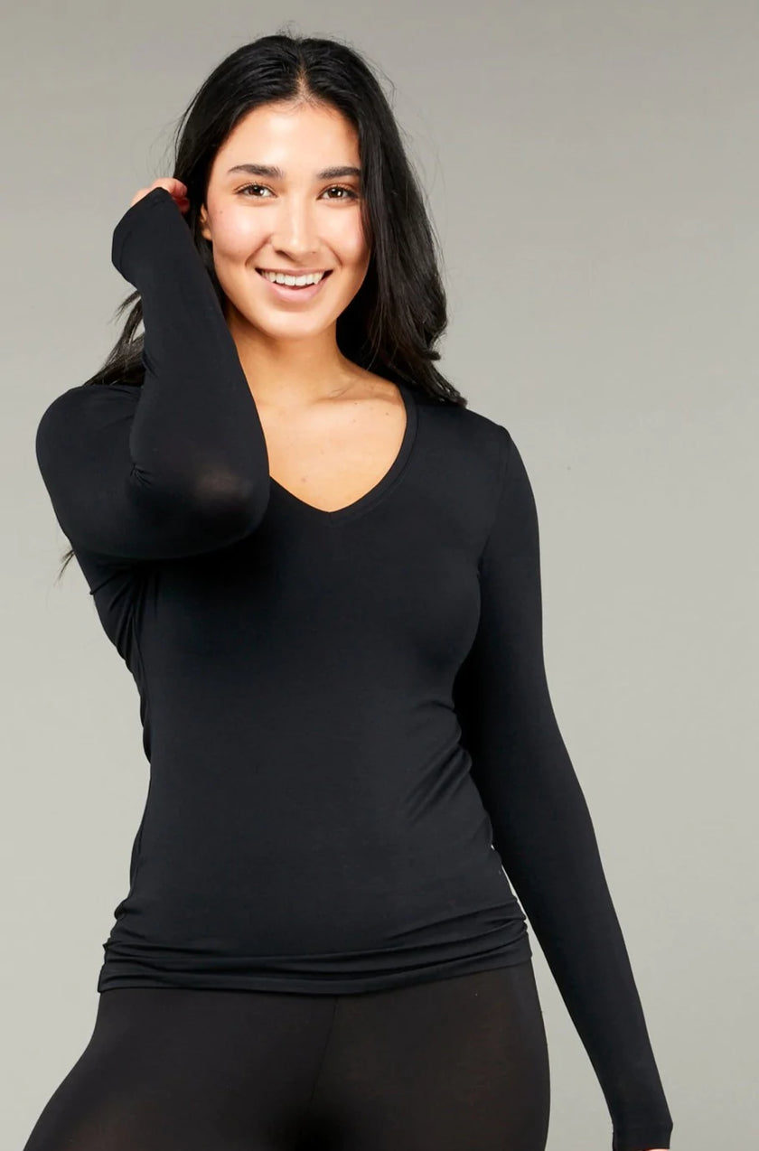 Tani L/S V-Neck Top 79228 Black