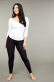 Tani Scoop 3/4 Sleeve Tee 79245 White