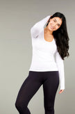 Tani Regular Scoop L/S Tee 79350 White