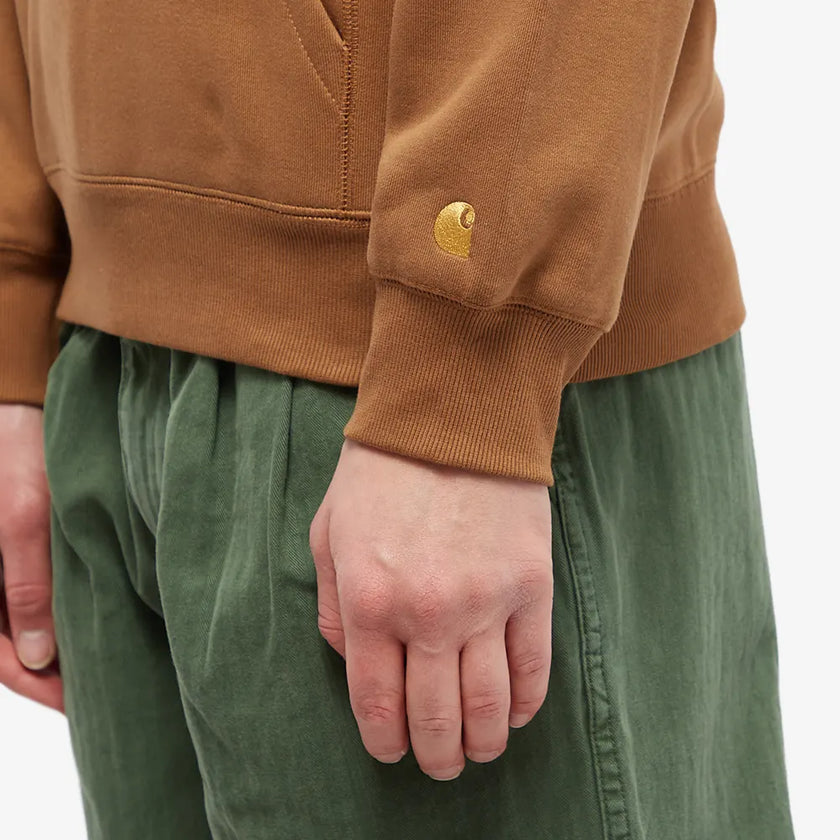Carhartt WIP Hooded Chase Sweat Hamilton Brown/Gold