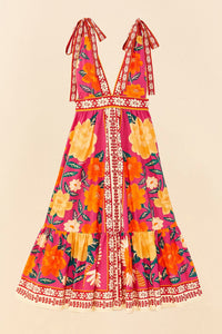 Farm Rio Flower Tapestry Midi Dress