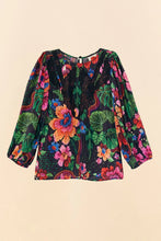 Load image into Gallery viewer, Farm Rio Blooming Garden Black Blouse
