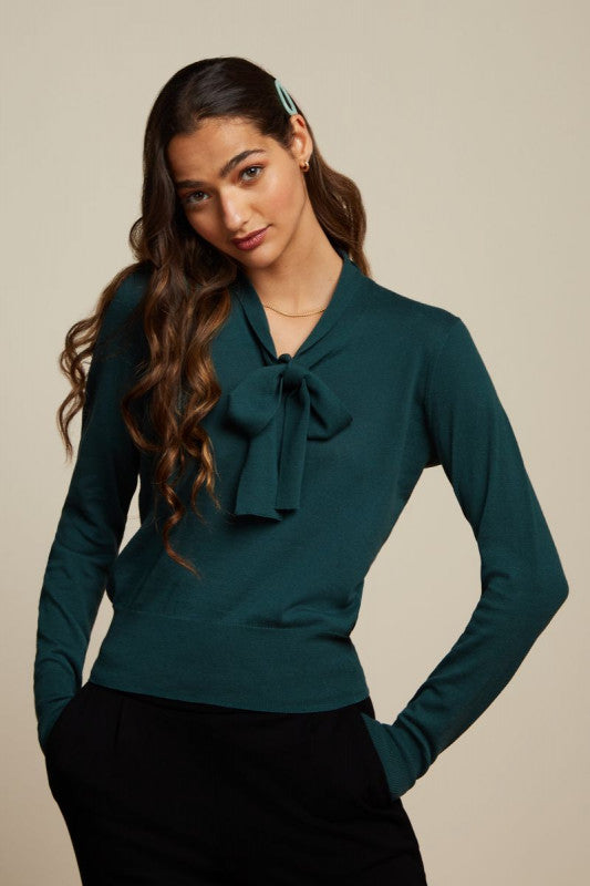 King Louie Ellen Bow Top Cottonclub Pine Green