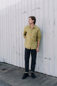 Hemp Clothing Australia Heritage Shirt Mustard Green