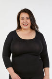 Tani Scoop 3/4 Sleeve Tee 79245 Black