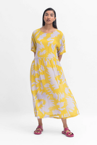 ELK Naemi Print Ravnen Sheer Dress Saffron