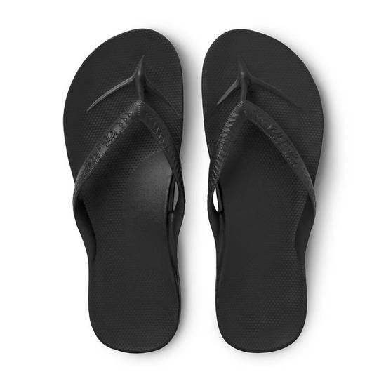 Archies Arch Support Thongs Black
