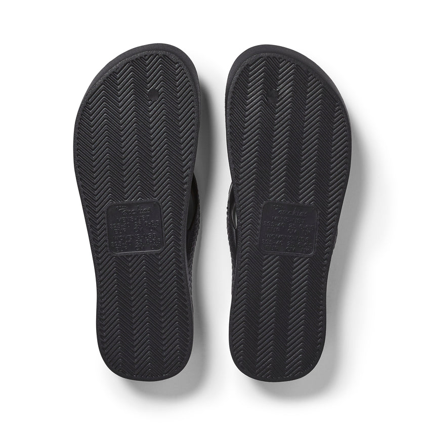 Archies Arch Support Thongs Crystal Black