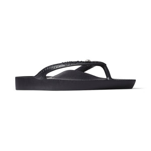 Archies Arch Support Thongs Crystal Black