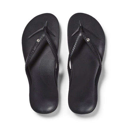 Archies Arch Support Thongs Crystal Black
