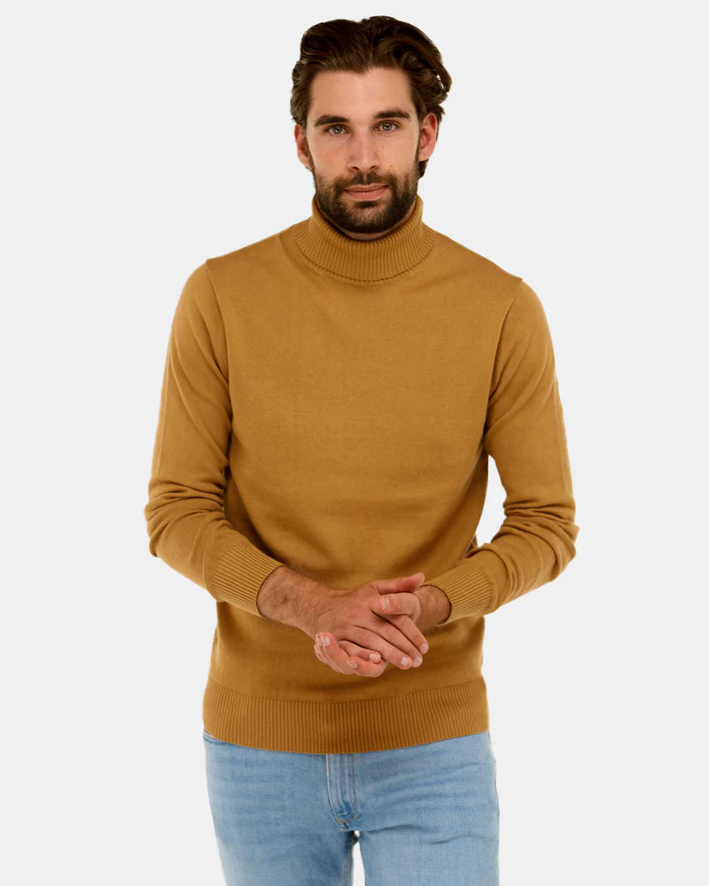 Brooksfield BFK395 Turtleneck Sweater Caramel