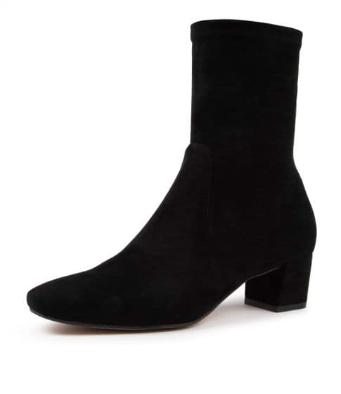 Django & Juliette Hartful Black Stretch Microsuede