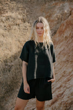 Load image into Gallery viewer, Hemp Clothing Australia Paperbag Shorts Black
