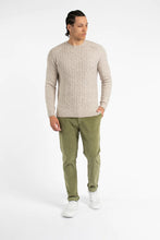 Load image into Gallery viewer, James Harper JHK41 Wooly Cable Knitwear Oatmeal
