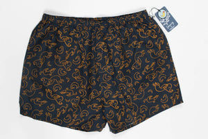 James Harper x Leunig JHLPJ011 Cotton Linen Shorts Navy