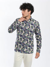 Load image into Gallery viewer, James Harper JHS413 L/S Abstract Palm Shirt Navy
