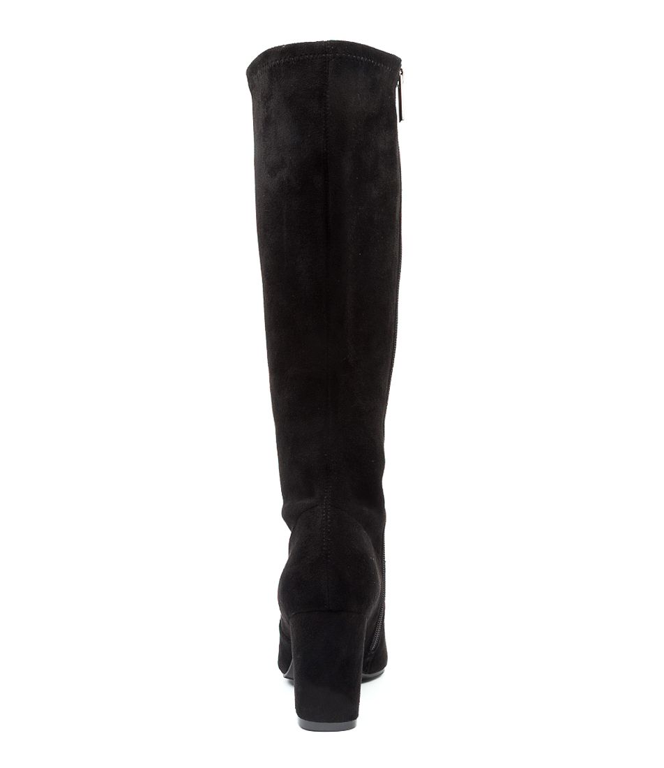 Django & Juliette Norass Black Stretch Microsuede