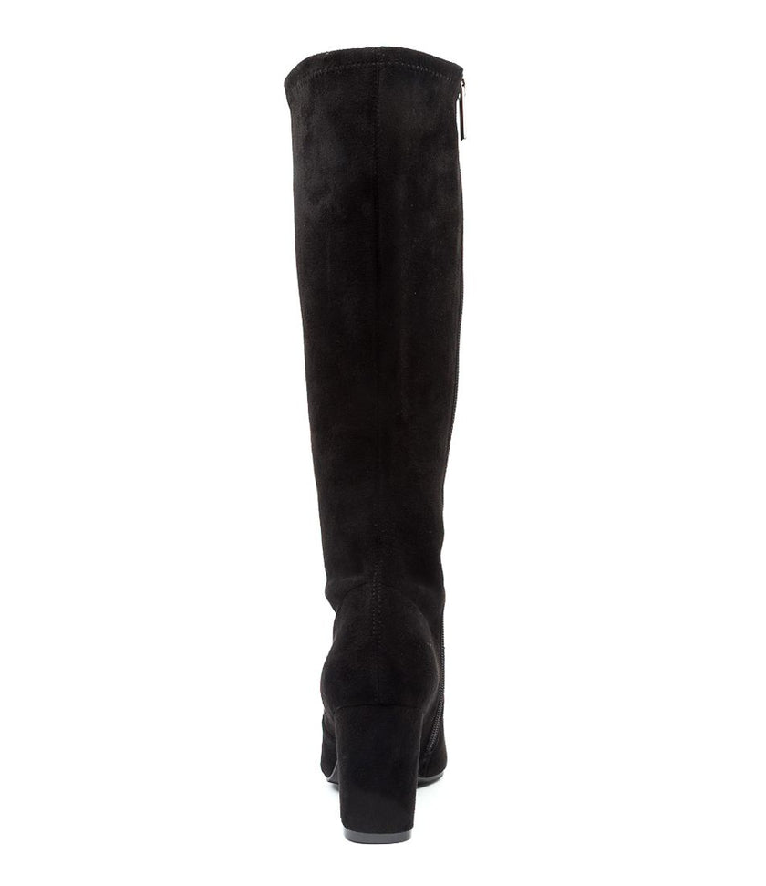 Django & Juliette Norass Black Stretch Microsuede