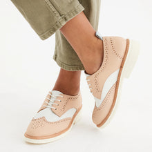 Load image into Gallery viewer, Rollie Derby Brogue Rise Veg Tan/White
