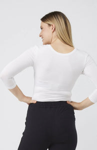 Tani Scoop 3/4 Sleeve Tee 79245 White