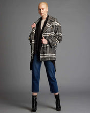 Load image into Gallery viewer, Fate + Becker Songbird Plaid Pea Oversized Coat Chocolate Check
