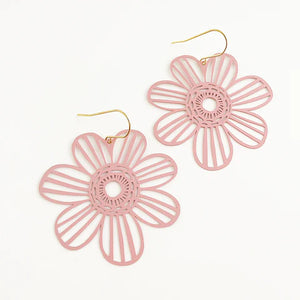 DENZ Big Flowers Earrings Musk Pink