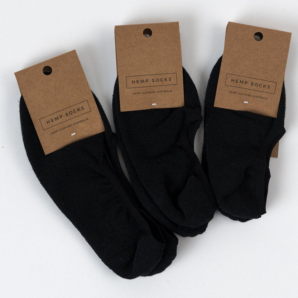 Hemp Clothing Australia Hidden Socks Black