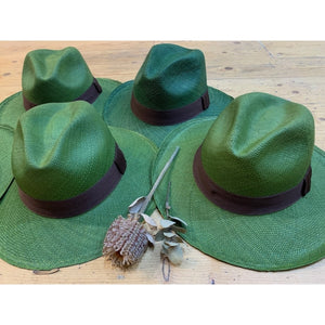Panama Hats Hand Woven Unisex Borsalino Green