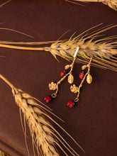 Load image into Gallery viewer, Nach Ladybug Leaf Branch Drop Earrings
