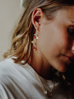 Nach Ladybug Leaf Branch Drop Earrings