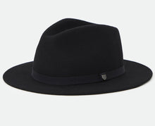 Load image into Gallery viewer, Brixton Messer Packable Fedora Black/Black
