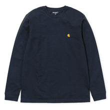 Load image into Gallery viewer, Carhartt WIP Chase L/S T-Shirt Dark Navy/Gold
