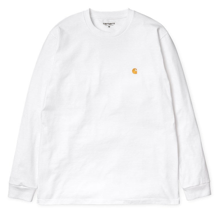 Carhartt WIP L/S Chase T-Shirt White/Gold