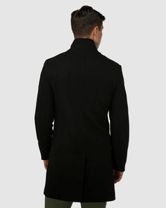 Brooksfield Sleek Long-line Overcoat Black