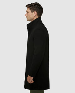 Brooksfield Sleek Long-line Overcoat Black