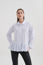 Load image into Gallery viewer, Tirelli Pleated Hem Shirt White
