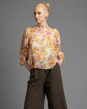 Load image into Gallery viewer, Fate + Becker Last Dance Shirred High Neck Top Cream Floral
