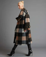 Load image into Gallery viewer, Fate + Becker Stranger Oversized Coat Brown Check
