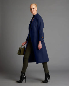 Fate + Becker Wuthering Belted Wrap Trench Coat Navy