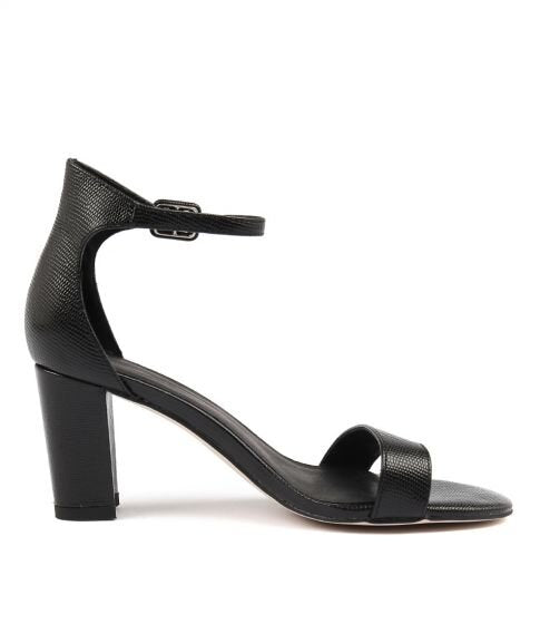 Mollini Gessie Black Lizard Leather Heels
